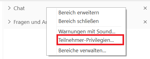 Chat Privilegien