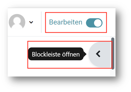 Blockleiste oeffnen